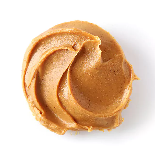 Close up shot a smooth nut butter